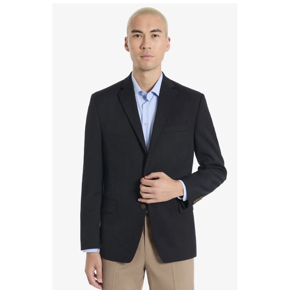 Chaps Men's Classic Fit Suit Jacket Black Sz 42 R Blazer Preppy Party Career New